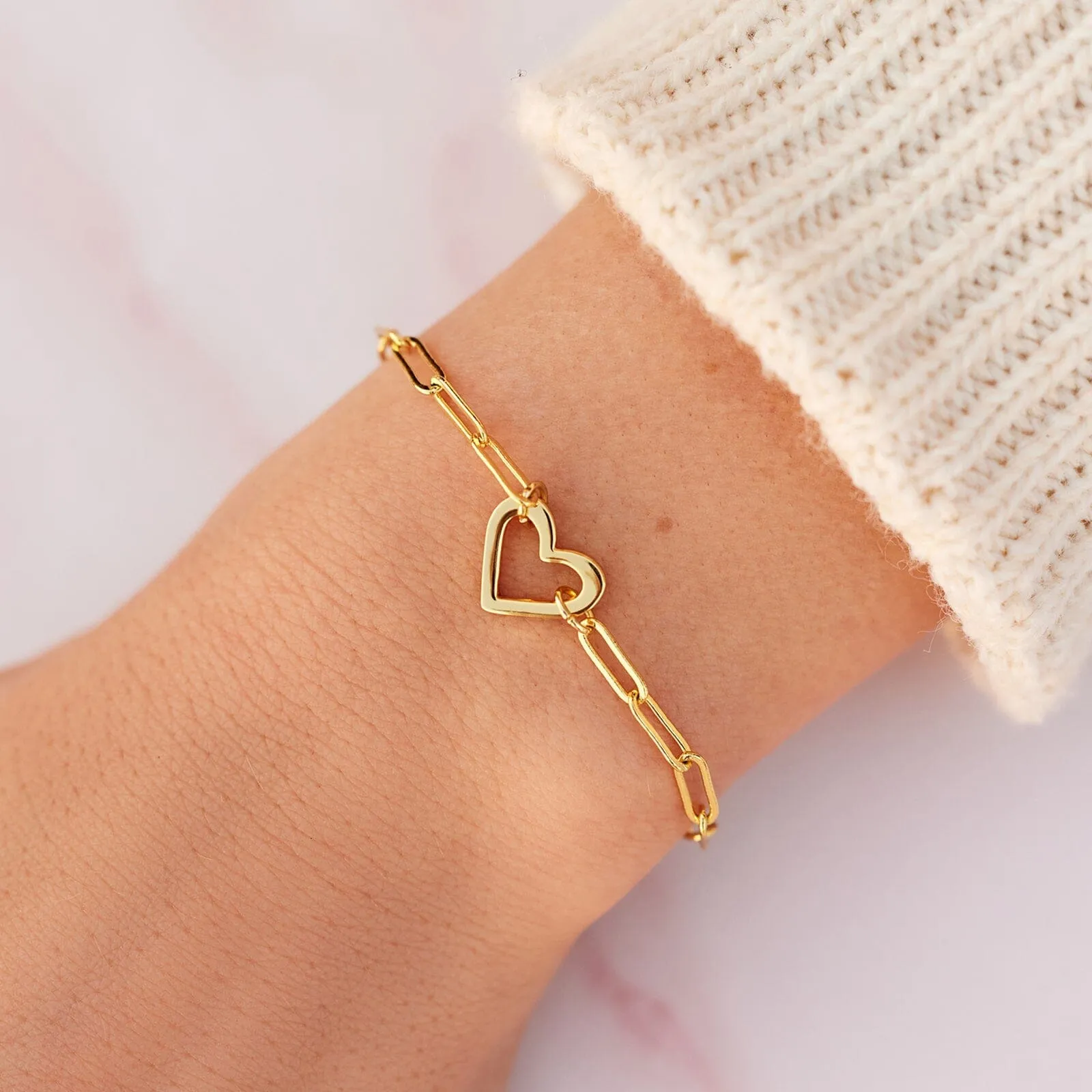 Open Heart Paperclip Chain Bracelet sold by Pura Vida product image thumbnail 4