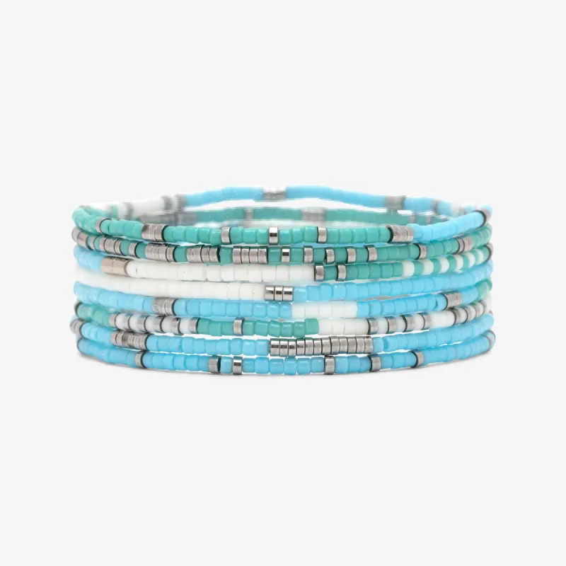 Seafoam Dream Stretch Bracelet Set of 8 sold by Pura Vida