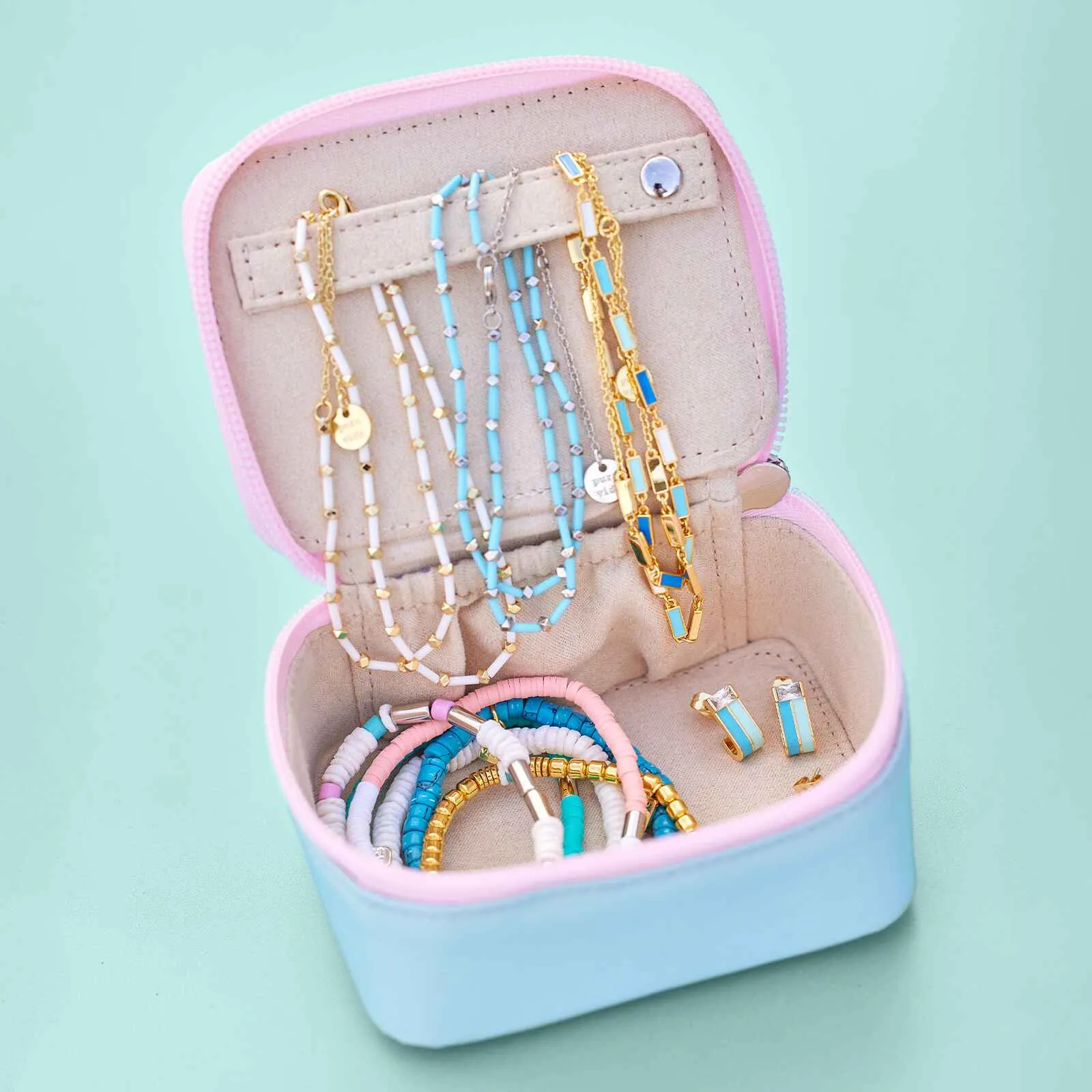 Mini Candy Coated Color Block Jewelry Case sold by Pura Vida product image thumbnail 2