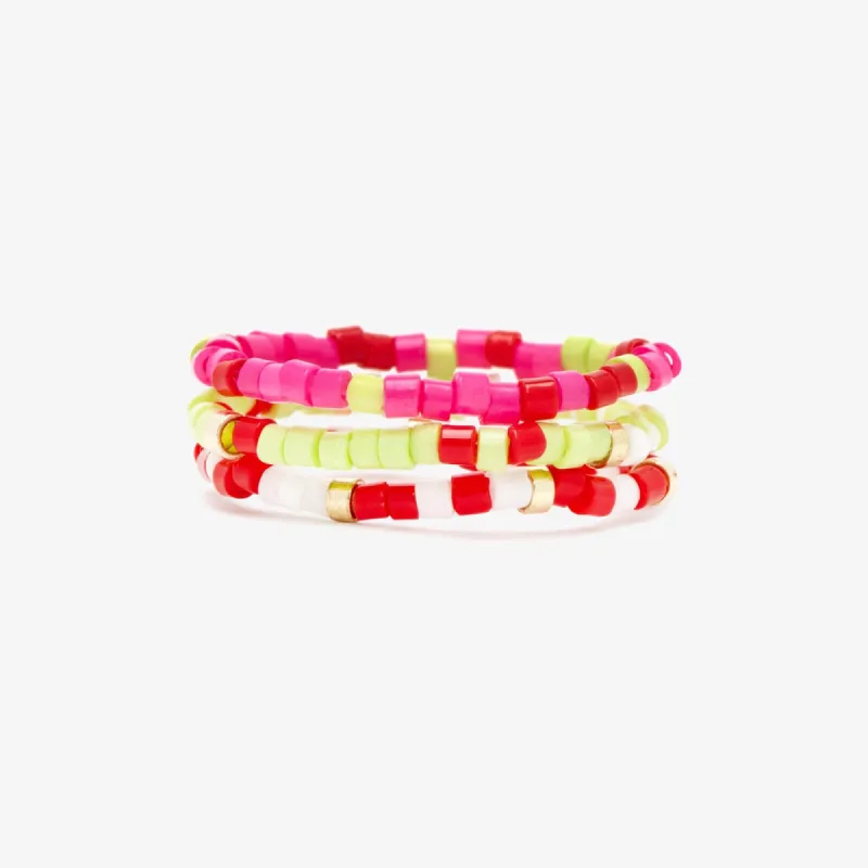 Strawberry Fields Stretch Ring Set of 3 sold by Pura Vida