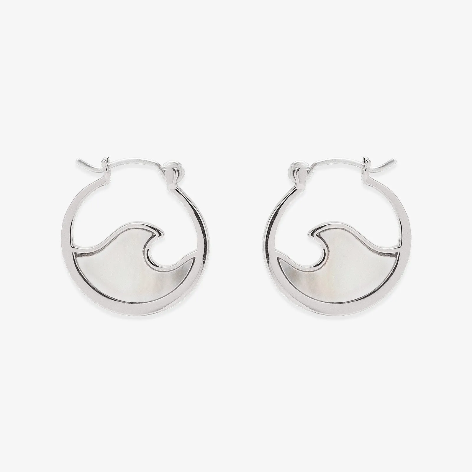 Mother of Pearl Mini Wave Hoop Earrings sold by Pura Vida