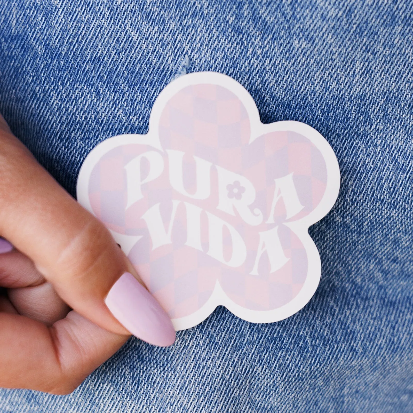 Checkered Flower Sticker sold by Pura Vida product image thumbnail 4