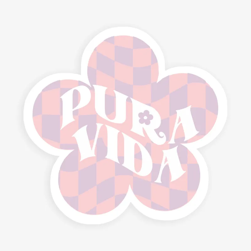 Checkered Flower Sticker sold by Pura Vida