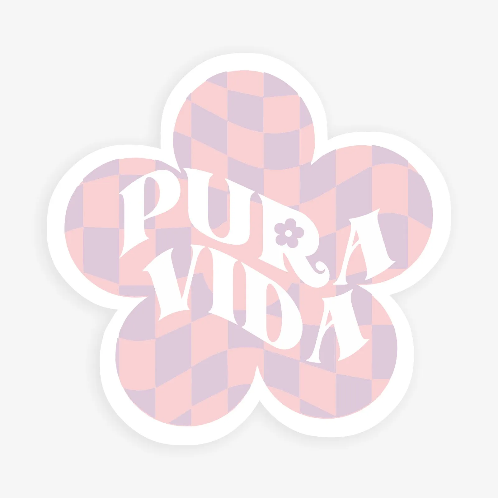 Checkered Flower Sticker sold by Pura Vida
