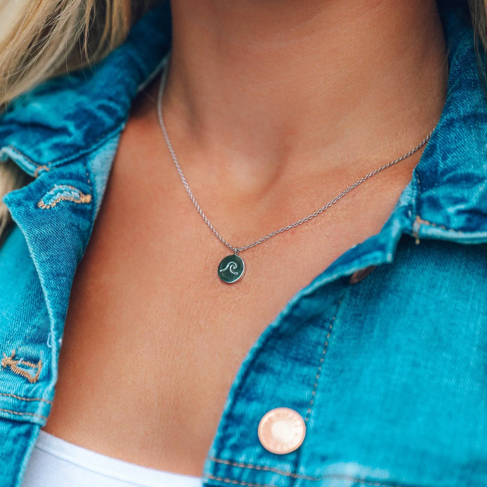 Wave Coin Necklace sold by Pura Vida product image thumbnail 3