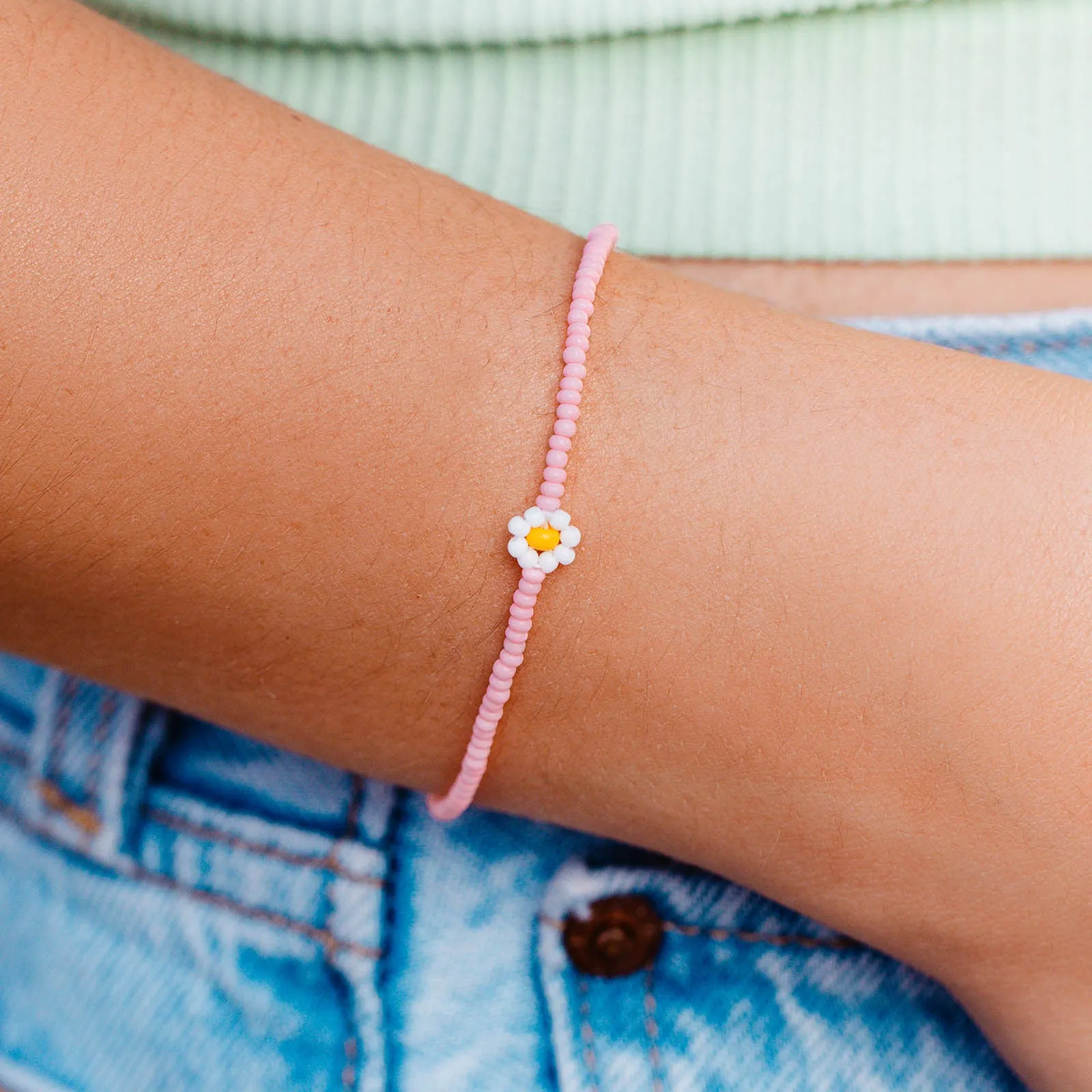 Spring Daisy Seed Bead Bracelet sold by Pura Vida product image thumbnail 2
