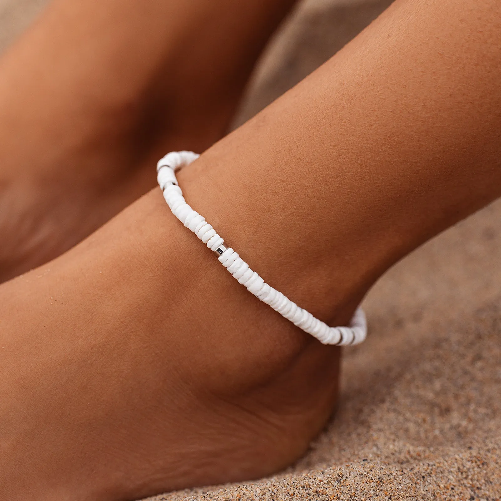Puka Shell Stretch Anklet sold by Pura Vida