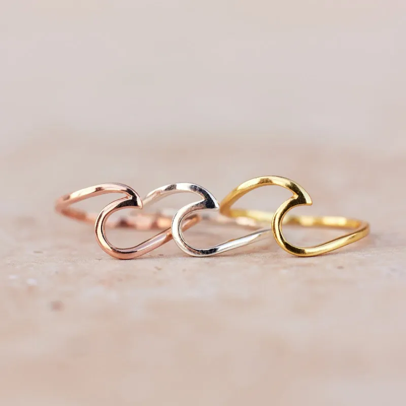 Rose Gold Wave Ring sold by Pura Vida