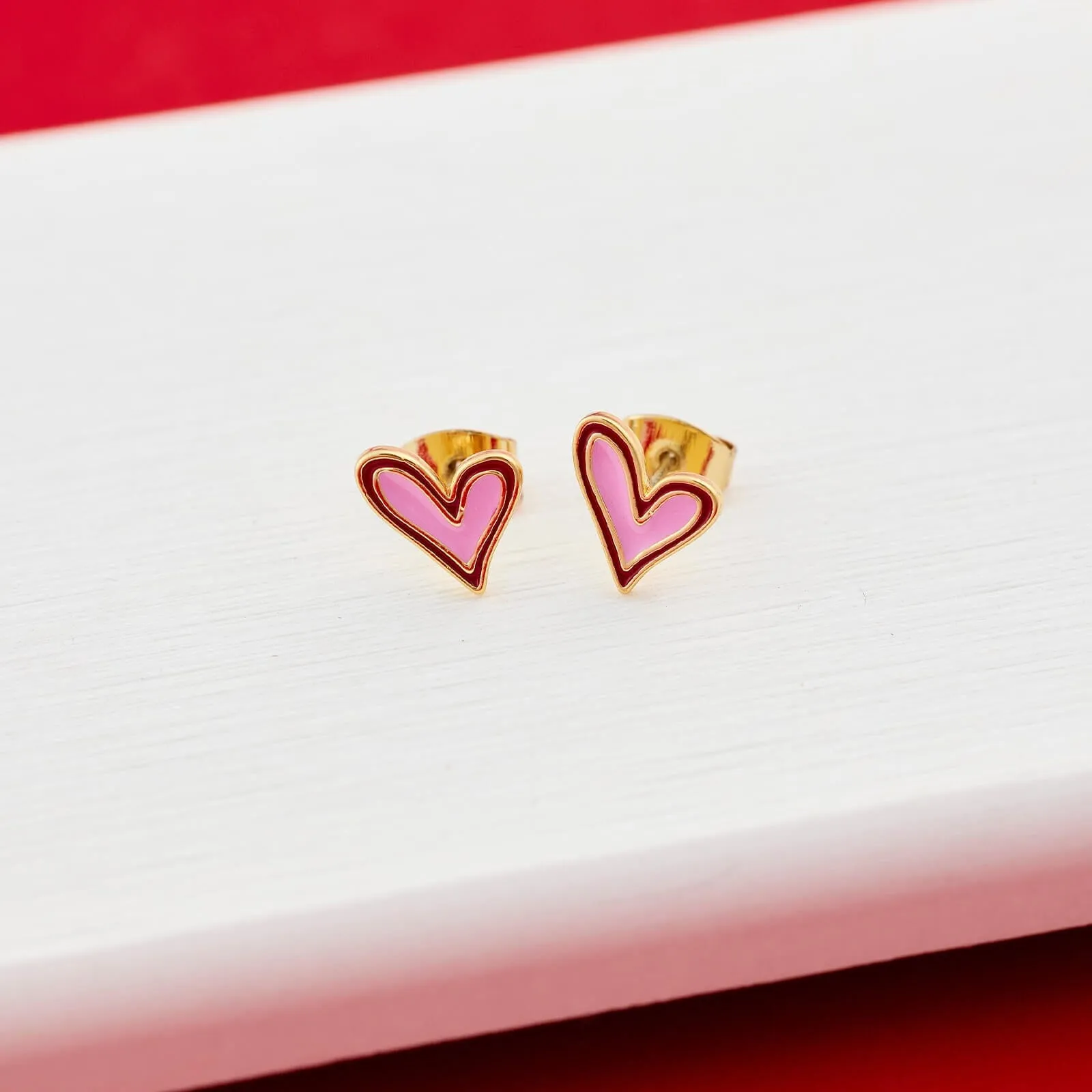 Abstract Heart Stud Earrings sold by Pura Vida product image thumbnail 4