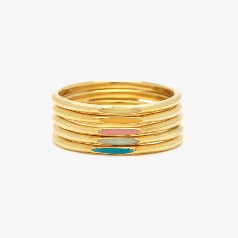 Headliner Enamel Ring Stack sold by Pura Vida