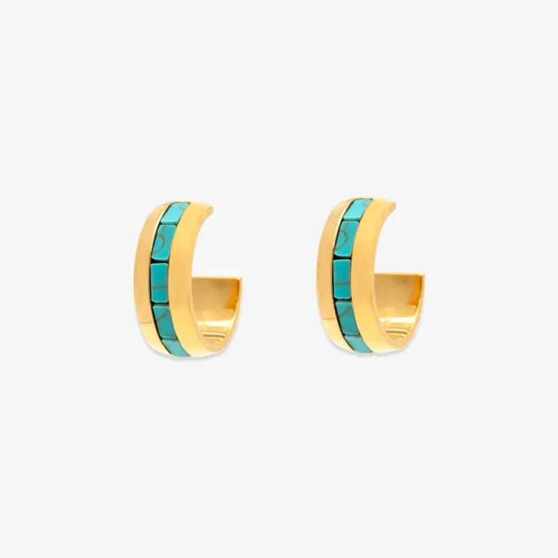 Turquoise Tides Hoop Earrings sold by Pura Vida