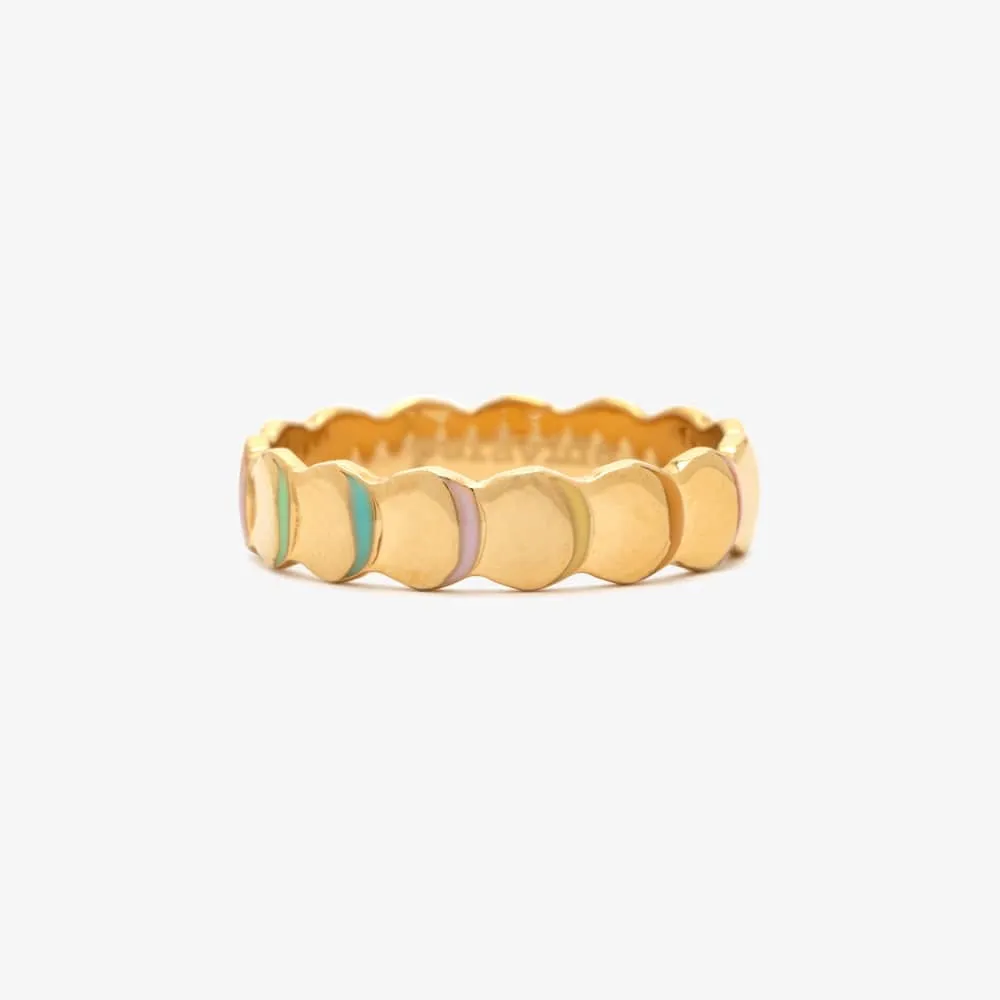 Scallop Enamel Ring Band sold by Pura Vida