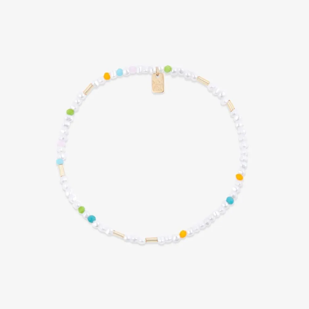 Pippa Pearl Stretch Anklet sold by Pura Vida