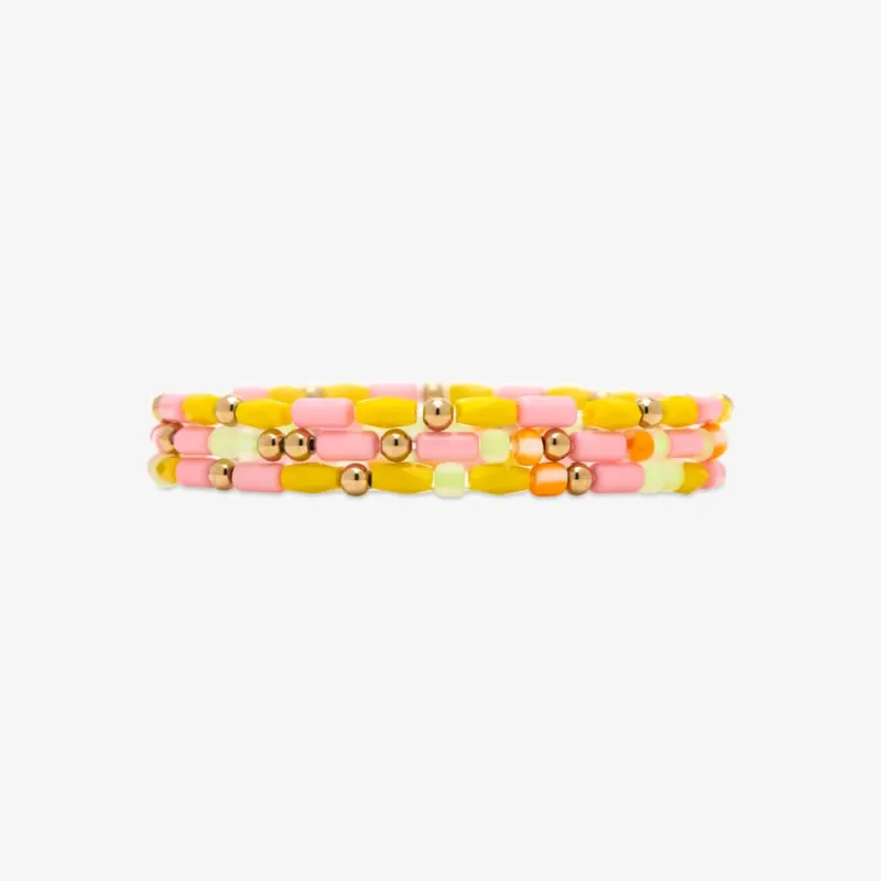 Sarita Mixed Seed Bead Stretch Bracelet Set of 3 sold by Pura Vida
