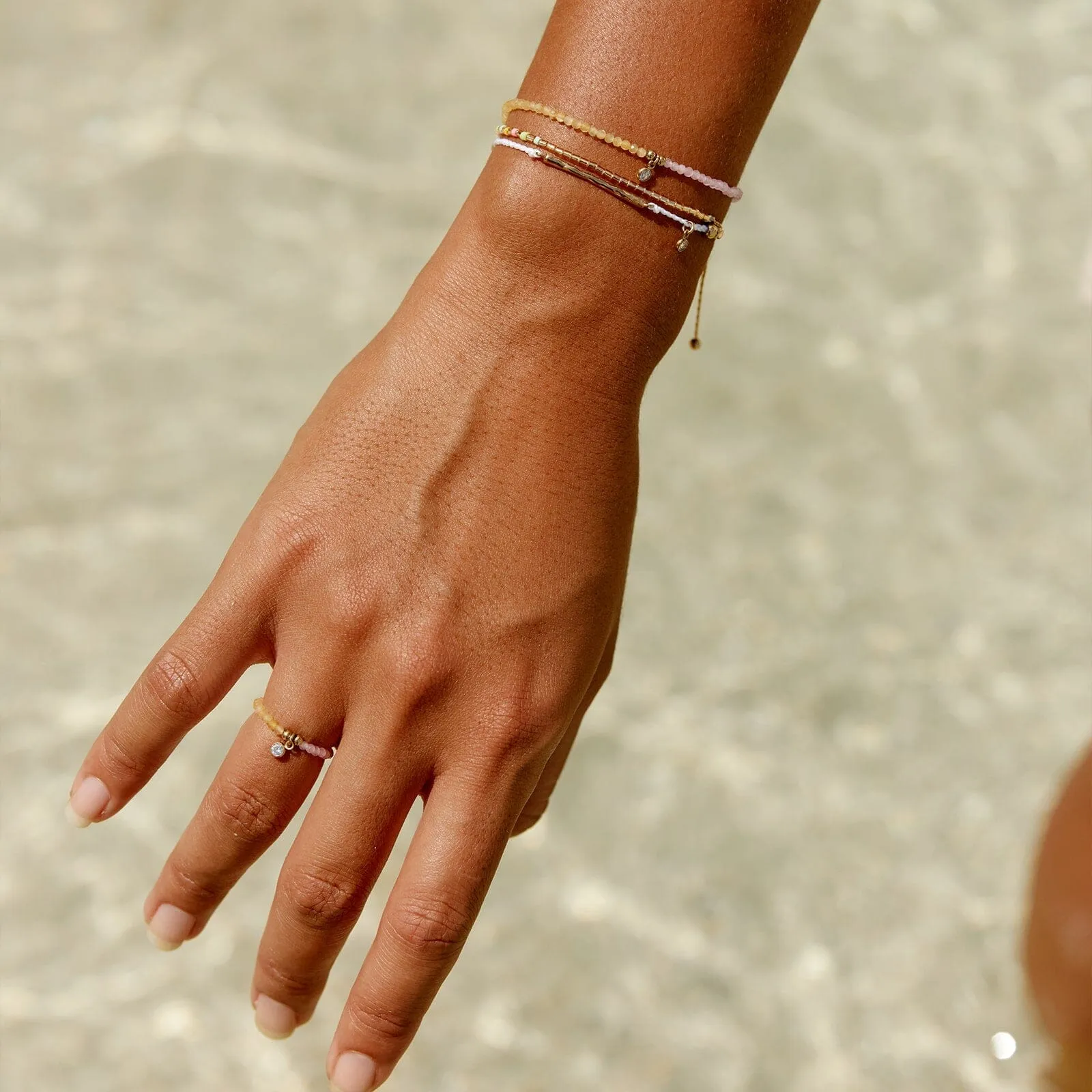 Le Soleil Seed Bead Stretch Ring sold by Pura Vida product image thumbnail 3