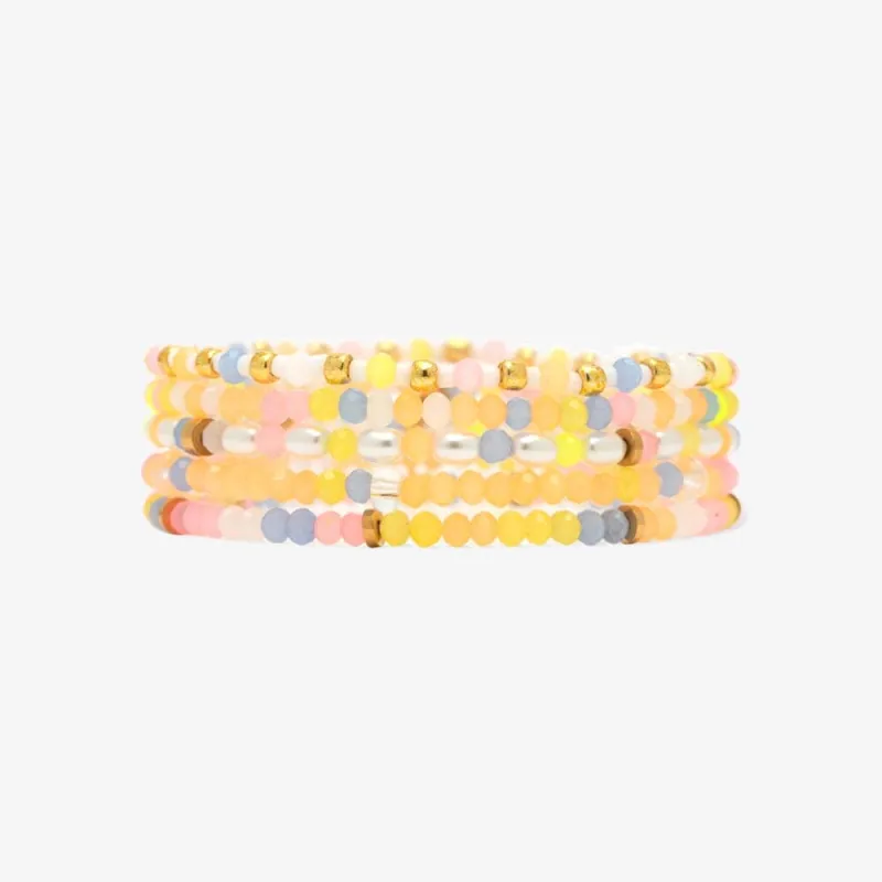 Frosted Bead Stretch Bracelet Set of 5 sold by Pura Vida