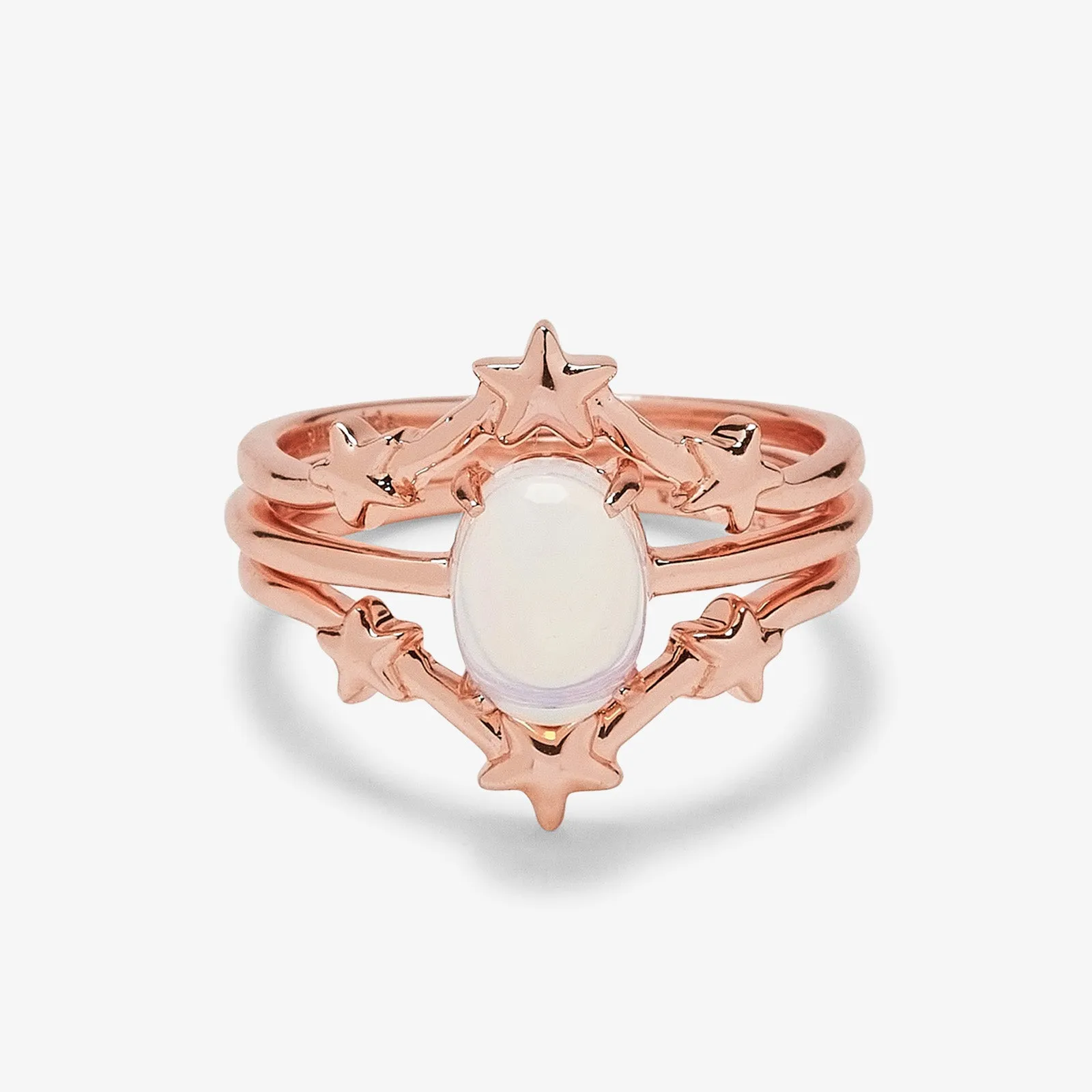 Moonstone Stars Ring Stack sold by Pura Vida