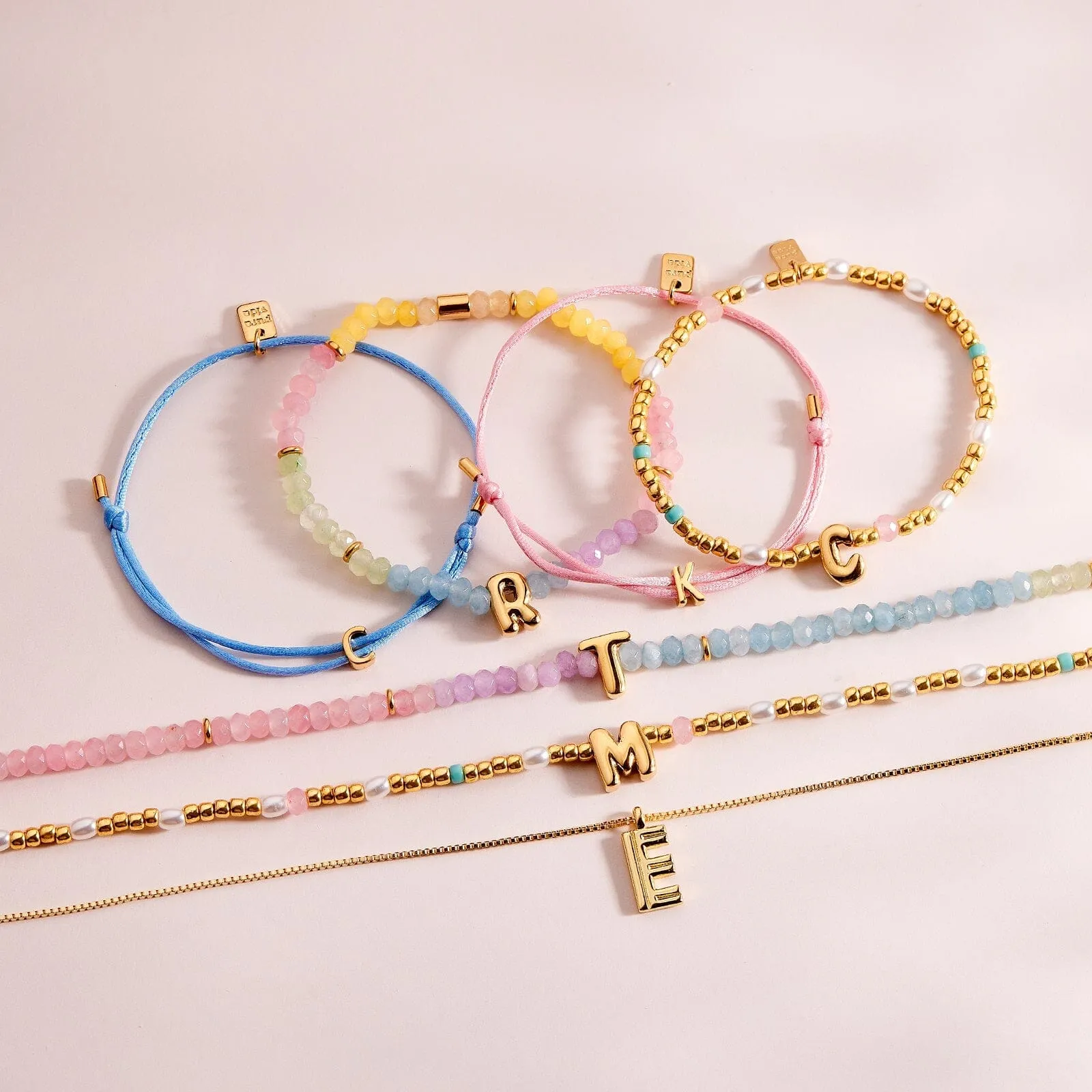 Initial Pearl & Seed Bead Stretch Bracelet sold by Pura Vida product image thumbnail 4