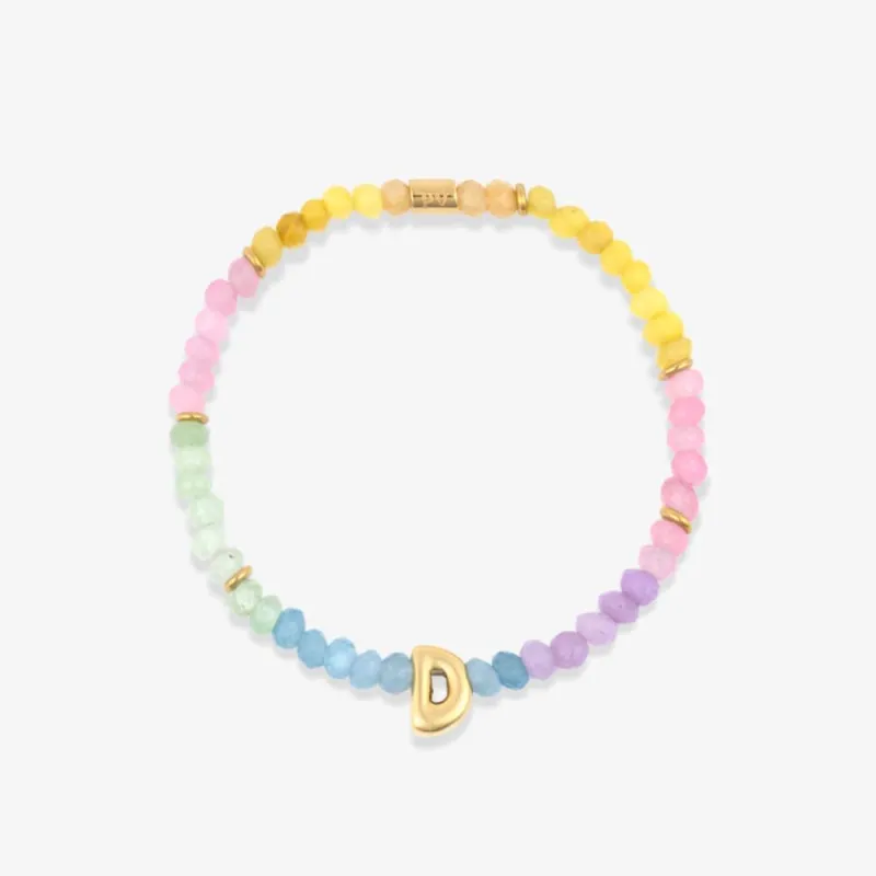 Initial Ombre Stone Bead Stretch Bracelet sold by Pura Vida