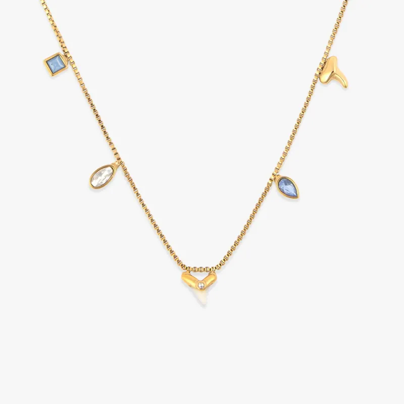 Shark Tooth Multi Charm Necklace sold by Pura Vida