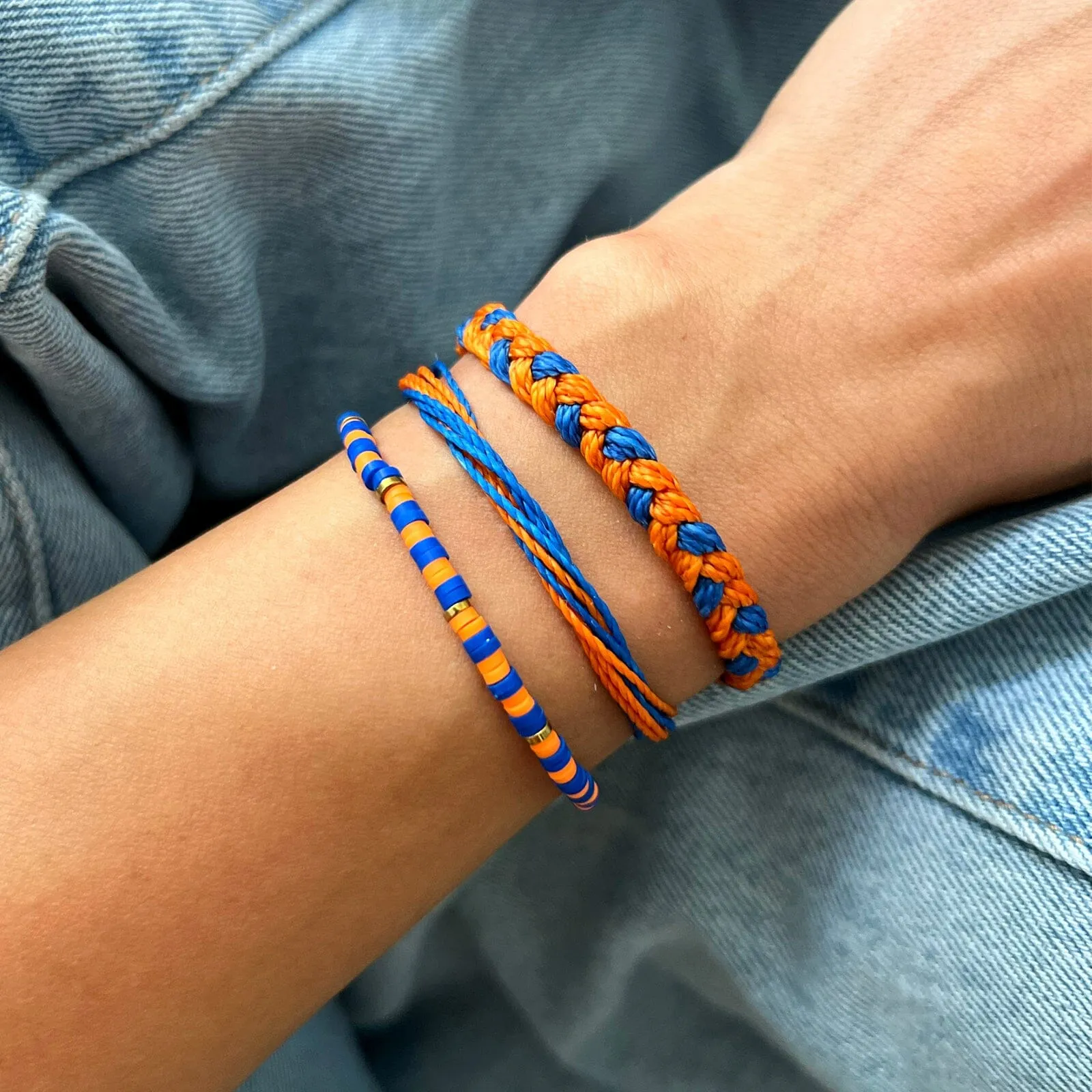 Blue & Orange Stretch Bracelet sold by Pura Vida product image thumbnail 2