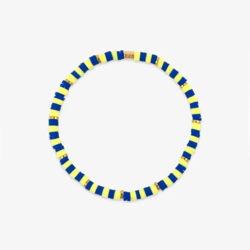 Light Blue & Yellow Stretch Bracelet sold by Pura Vida