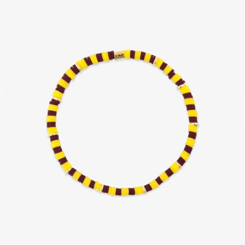 Maroon & Yellow Stretch Bracelet sold by Pura Vida