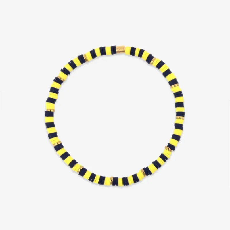 Navy & Yellow Stretch Bracelet sold by Pura Vida