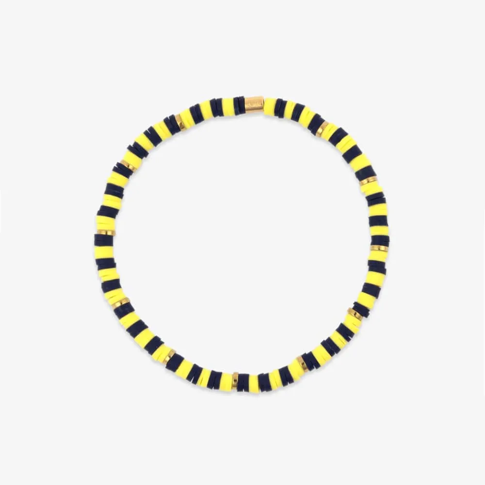 Navy & Yellow Stretch Bracelet sold by Pura Vida