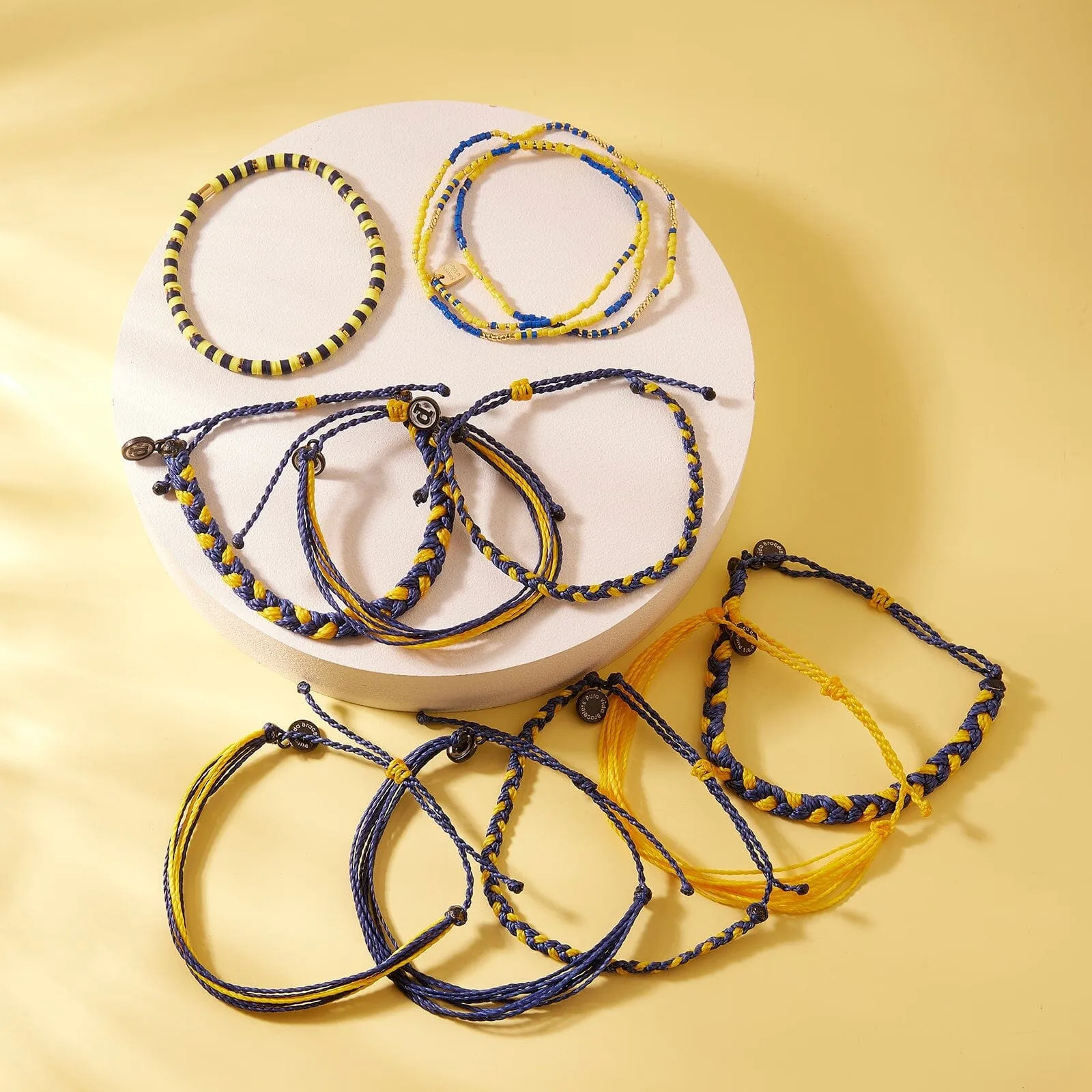 Navy & Yellow Stretch Bracelet sold by Pura Vida product image thumbnail 4