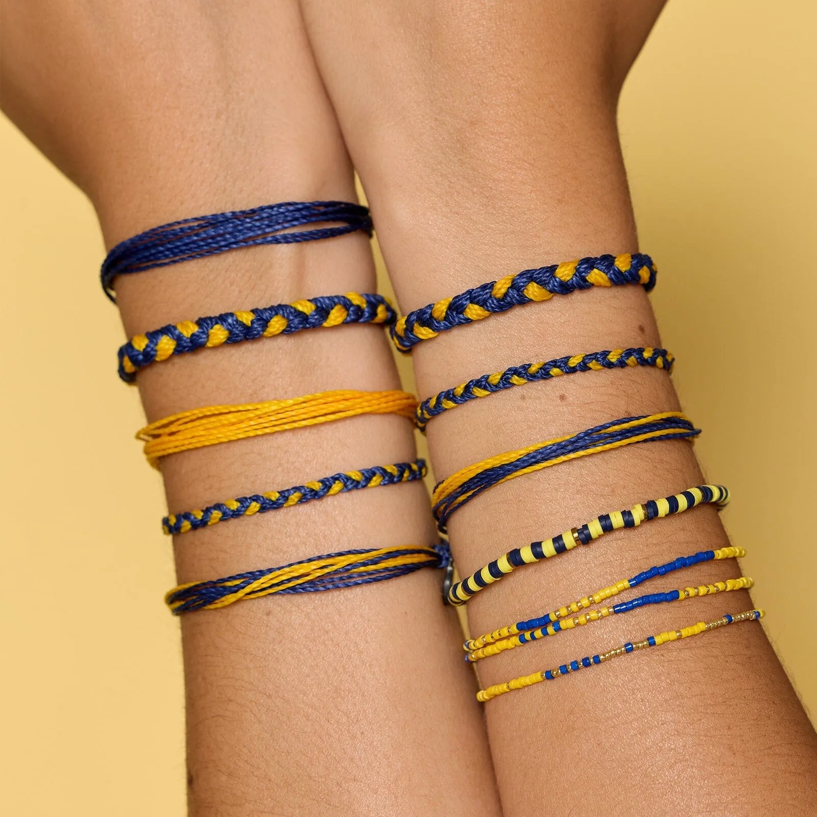 Navy & Yellow Stretch Bracelet sold by Pura Vida product image thumbnail 2