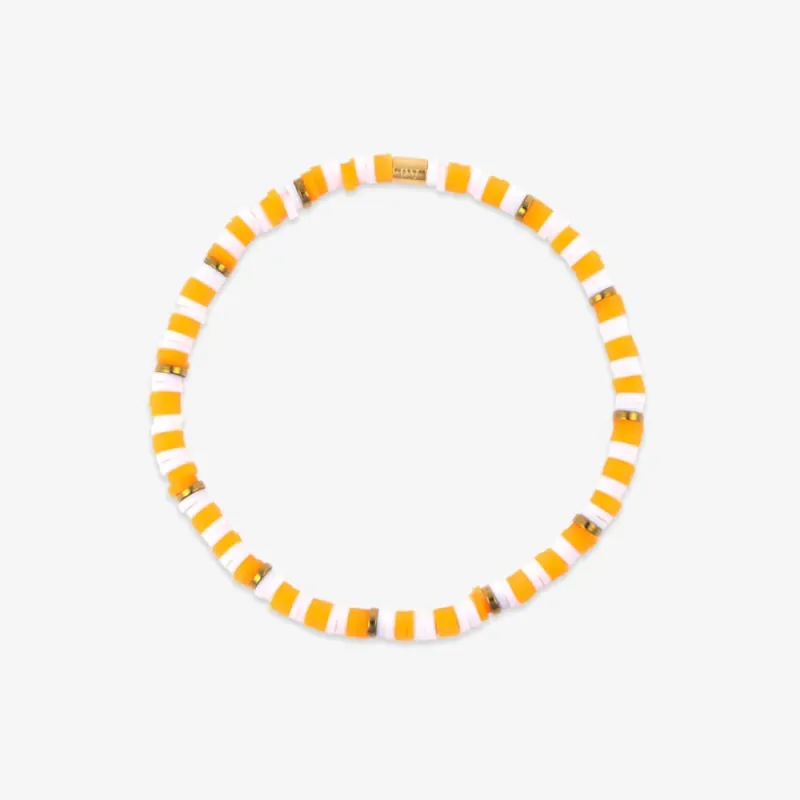 Orange & White Stretch Bracelet sold by Pura Vida