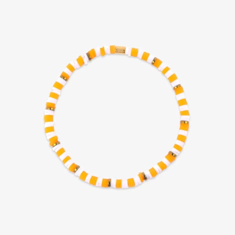 Orange & White Stretch Bracelet sold by Pura Vida