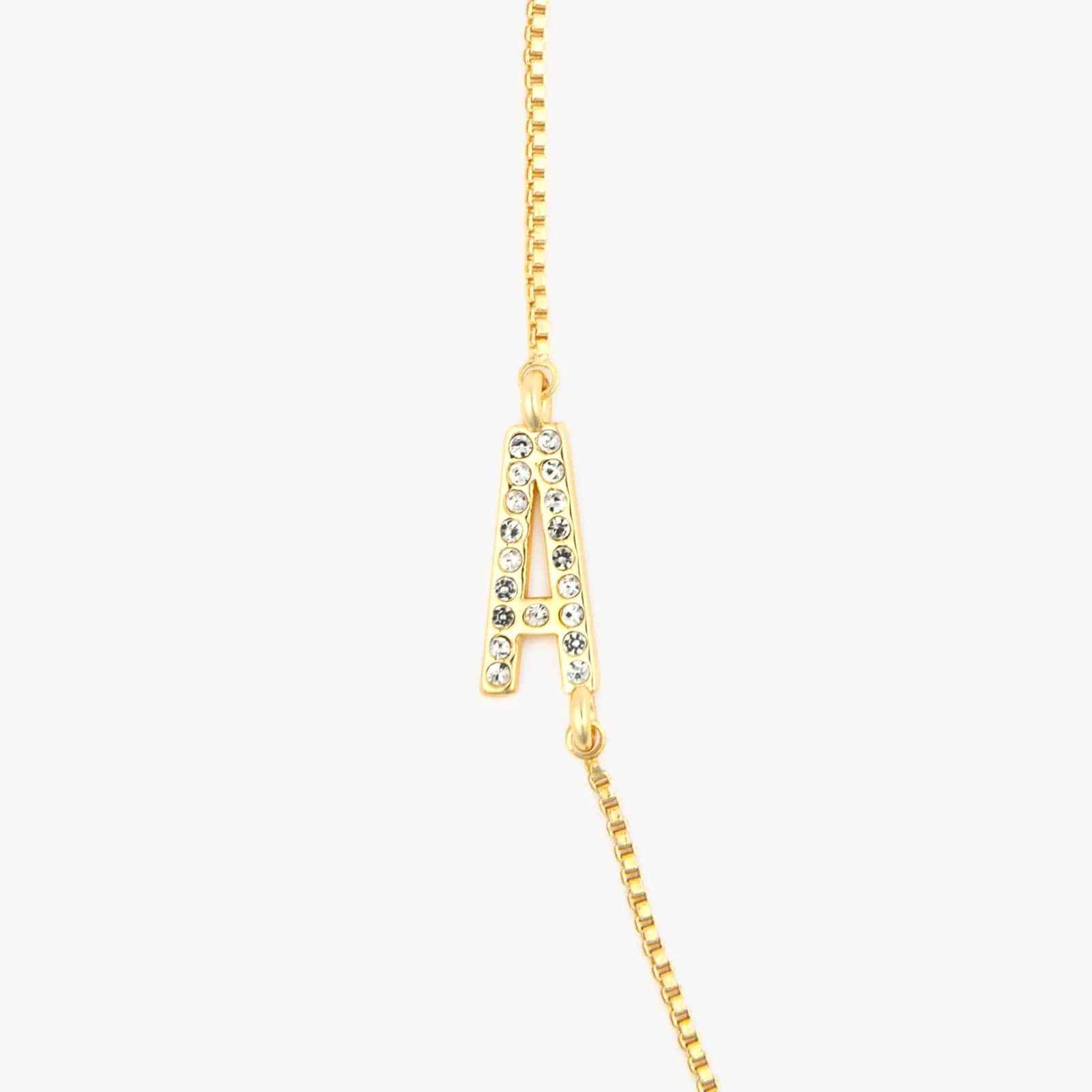 Pavé Initial Box Chain Choker sold by Pura Vida