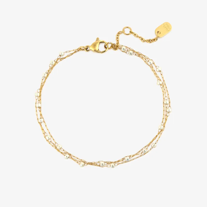 Sparkle Layered Chain Bracelet sold by Pura Vida