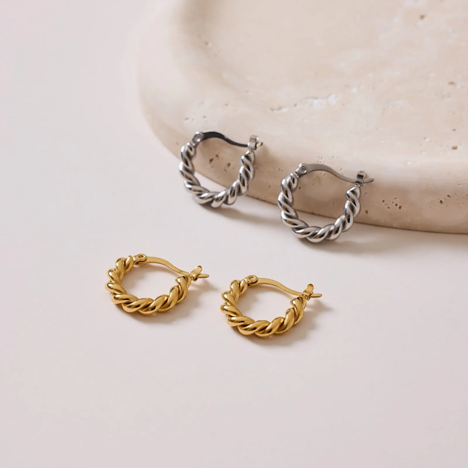 Twisted Dome Hoop Earrings sold by Pura Vida product image thumbnail 4