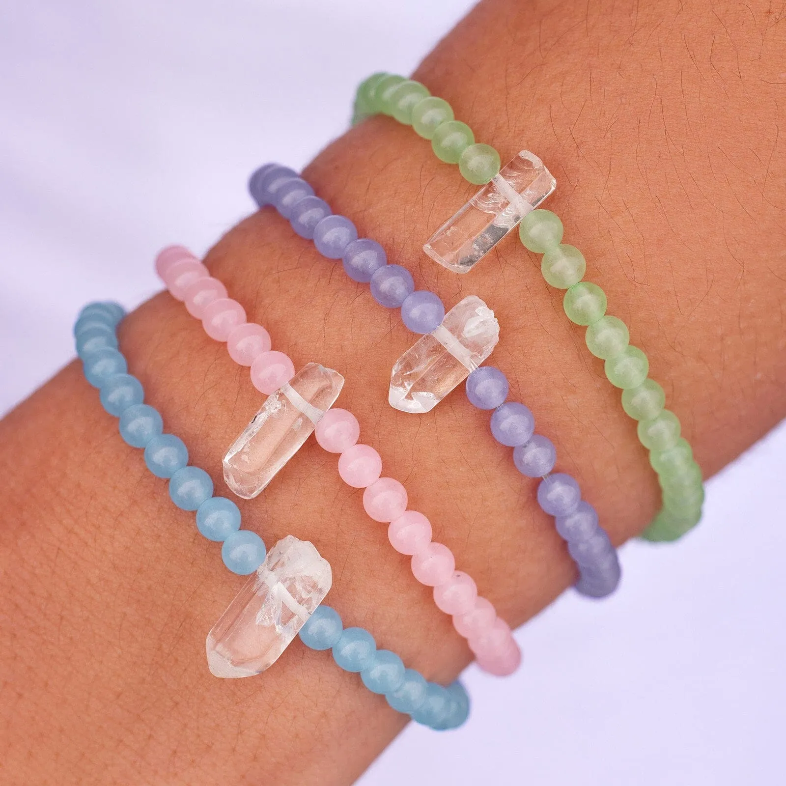 Green Quartz Intention Stretch Bracelet sold by Pura Vida product image thumbnail 3