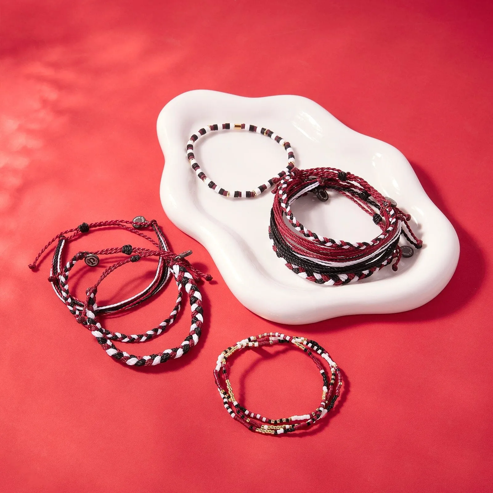 Maroon, Black & White Bracelets sold by Pura Vida product image thumbnail 5