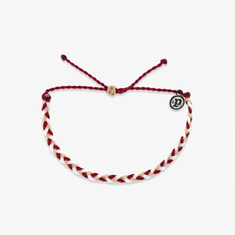 Maroon, Tan & White Bracelets sold by Pura Vida