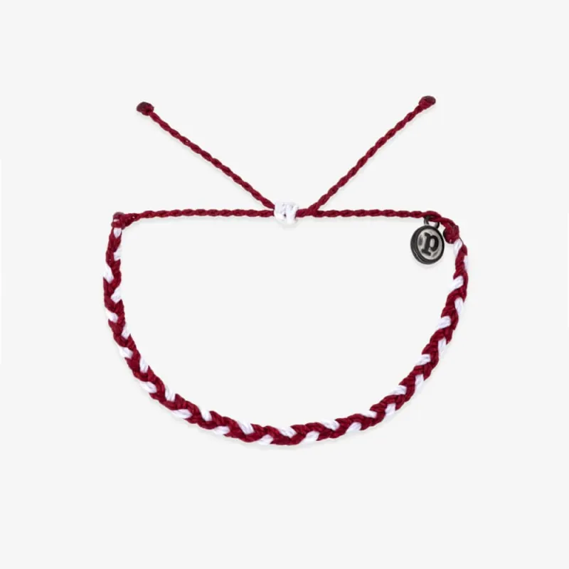 Maroon & White Bracelets made by Pura Vida