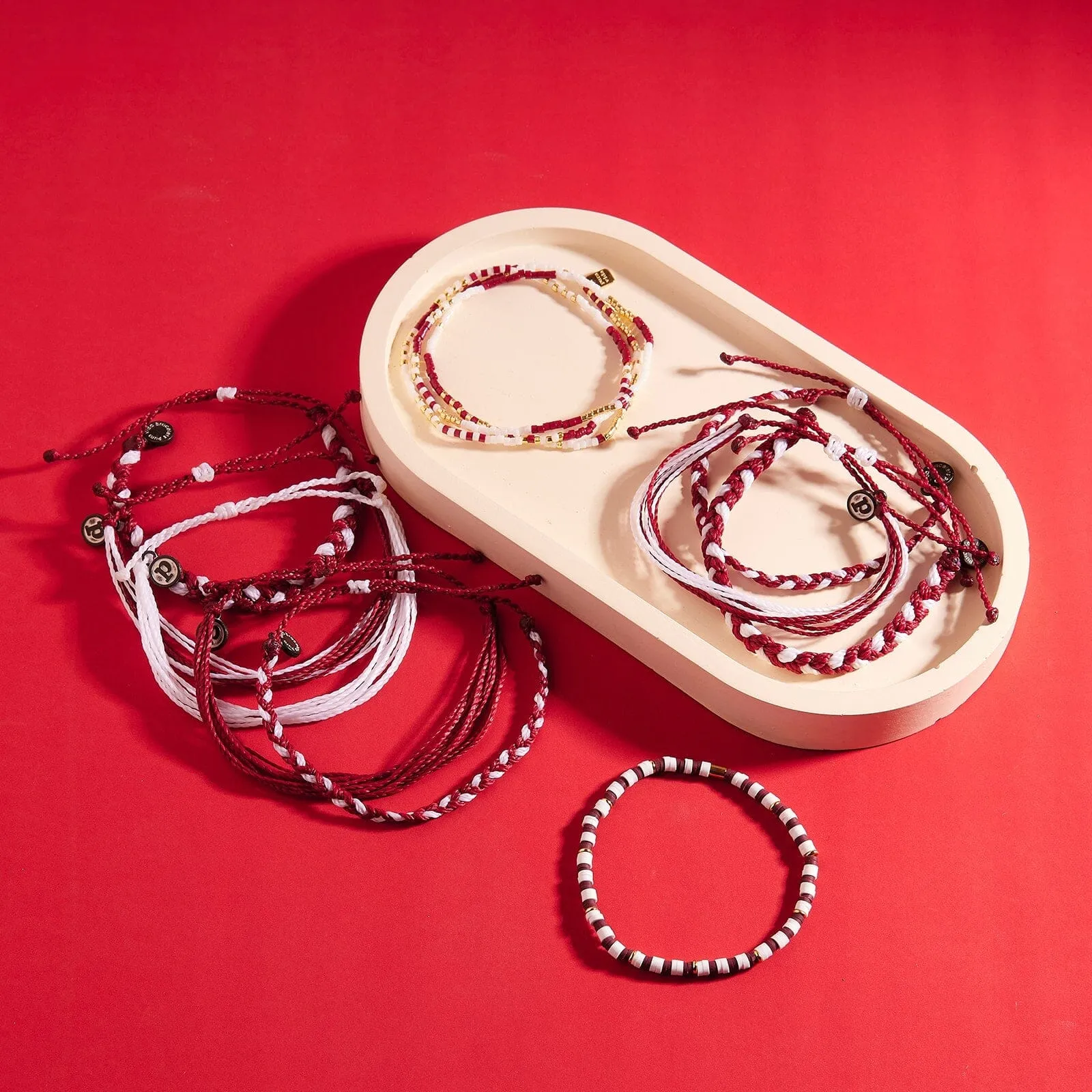 Maroon & White Bracelets sold by Pura Vida product image thumbnail 5