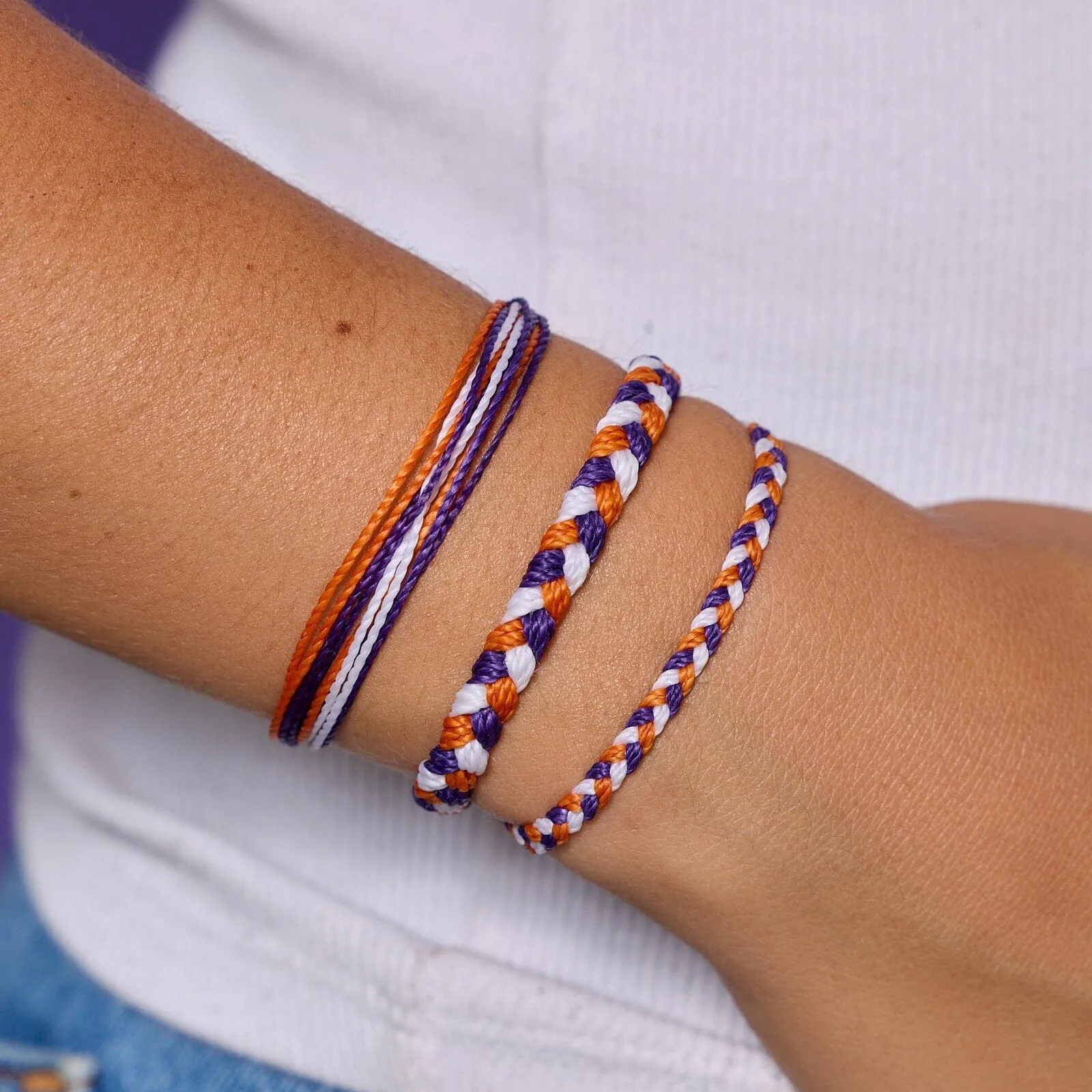 Orange, Purple & White Bracelets sold by Pura Vida product image thumbnail 4