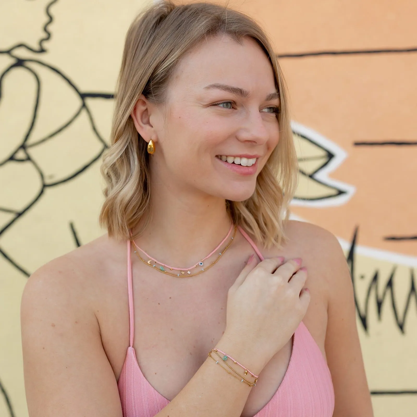 String and Chain Layered Necklace sold by Pura Vida product image thumbnail 4