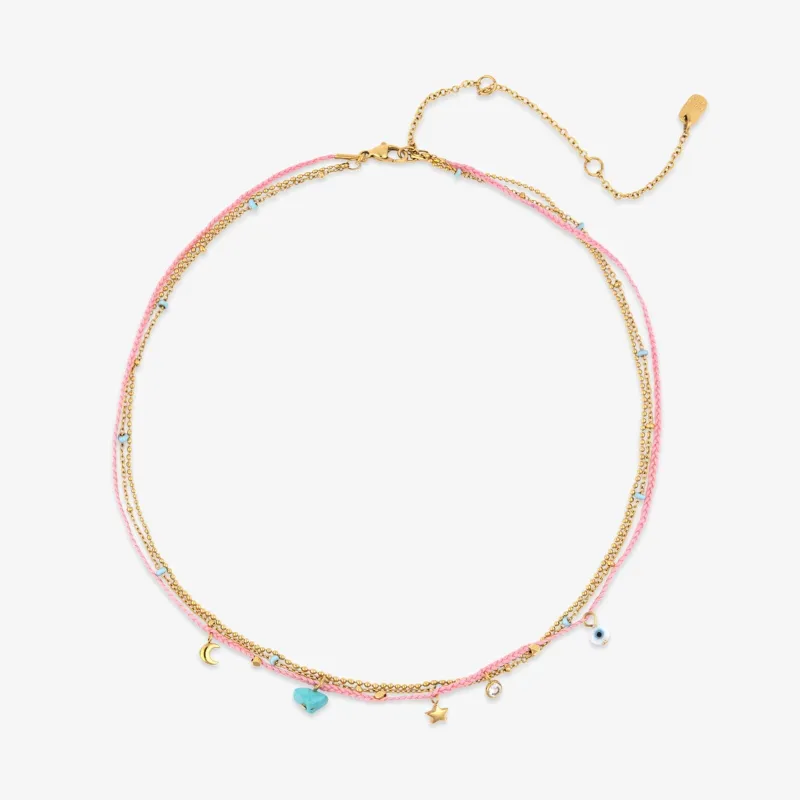 String and Chain Layered Necklace made by Pura Vida