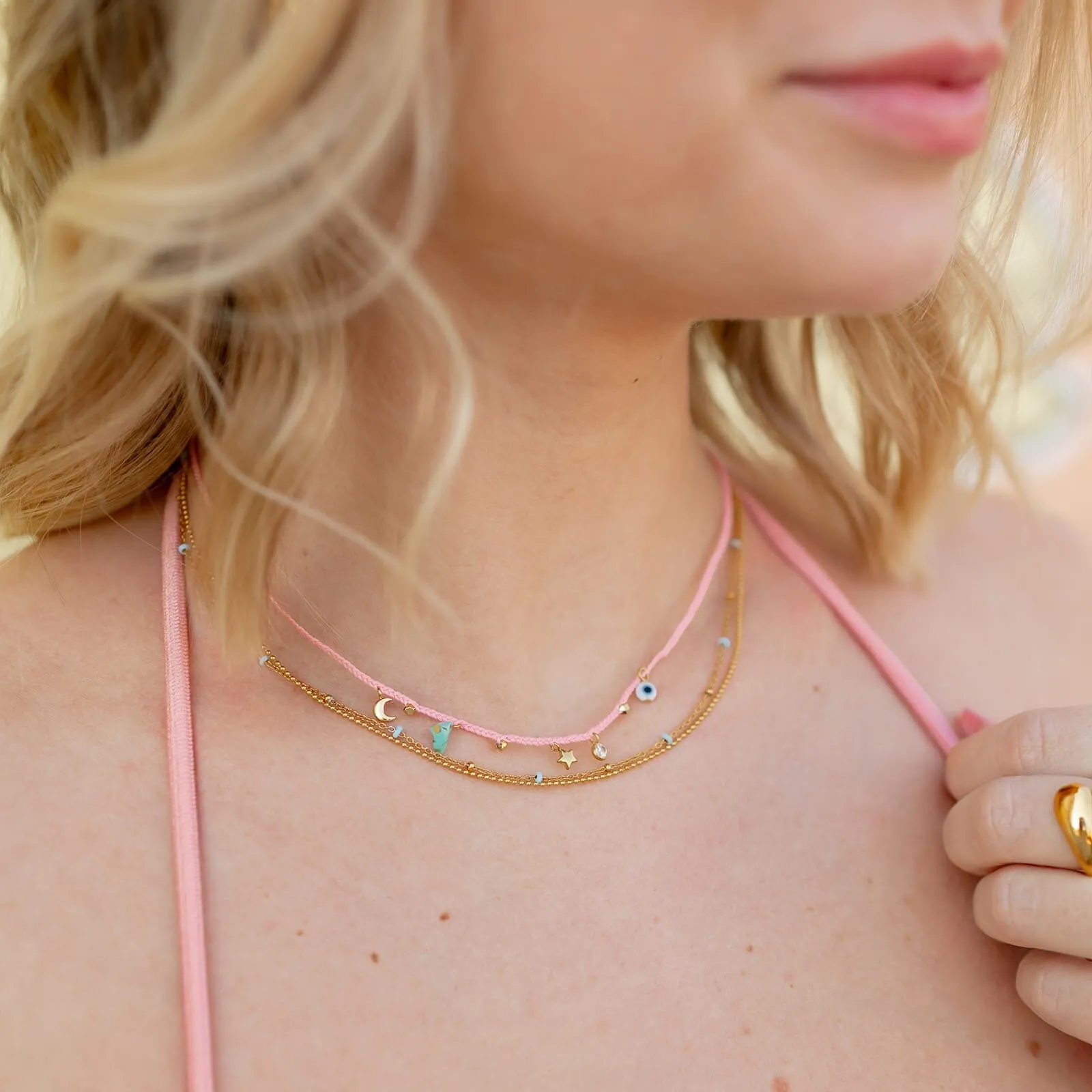 String and Chain Layered Necklace sold by Pura Vida product image thumbnail 3