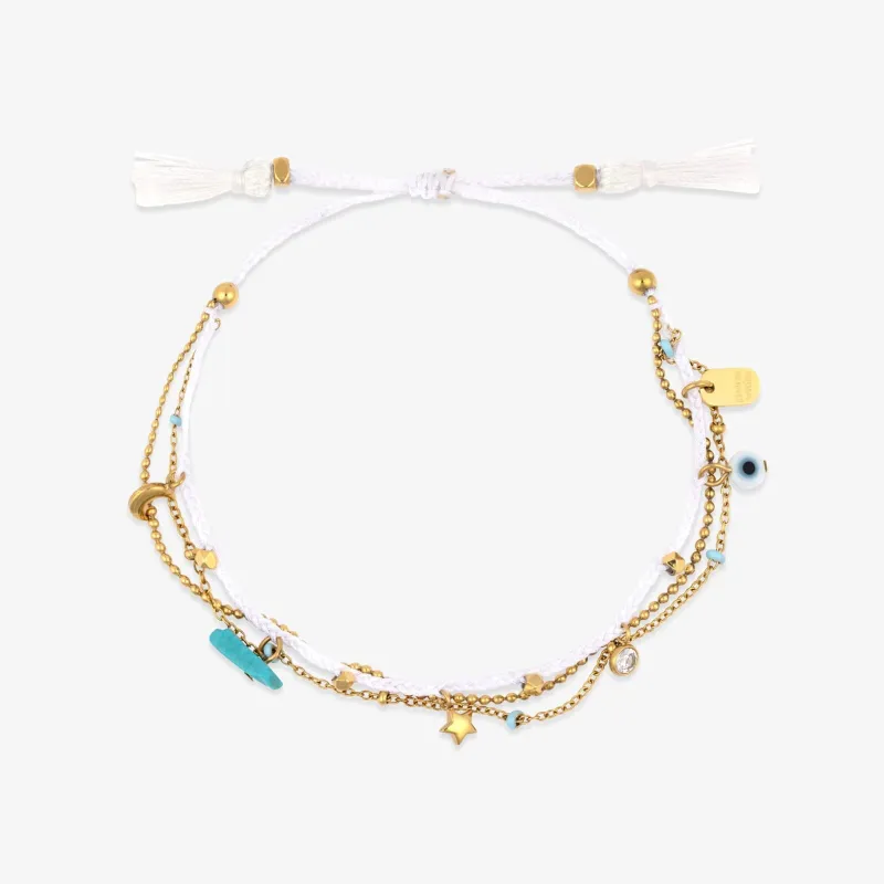 String and Chain Layered Bracelet made by Pura Vida