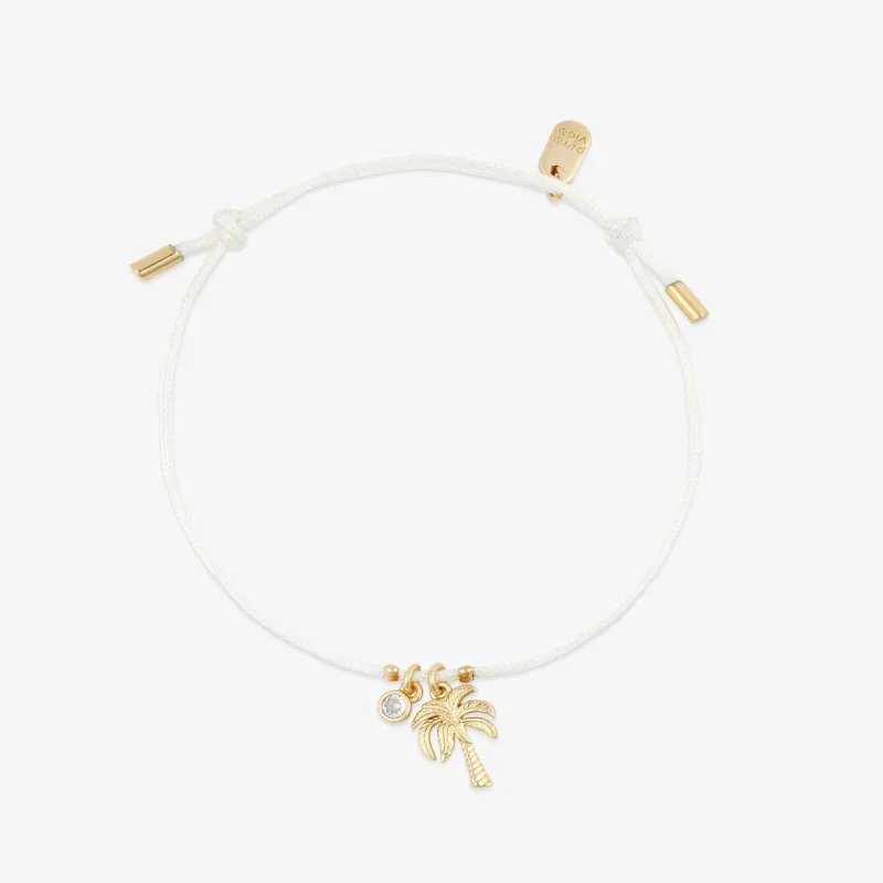 Lydia Palm Tree Charm Bracelet made by Pura Vida