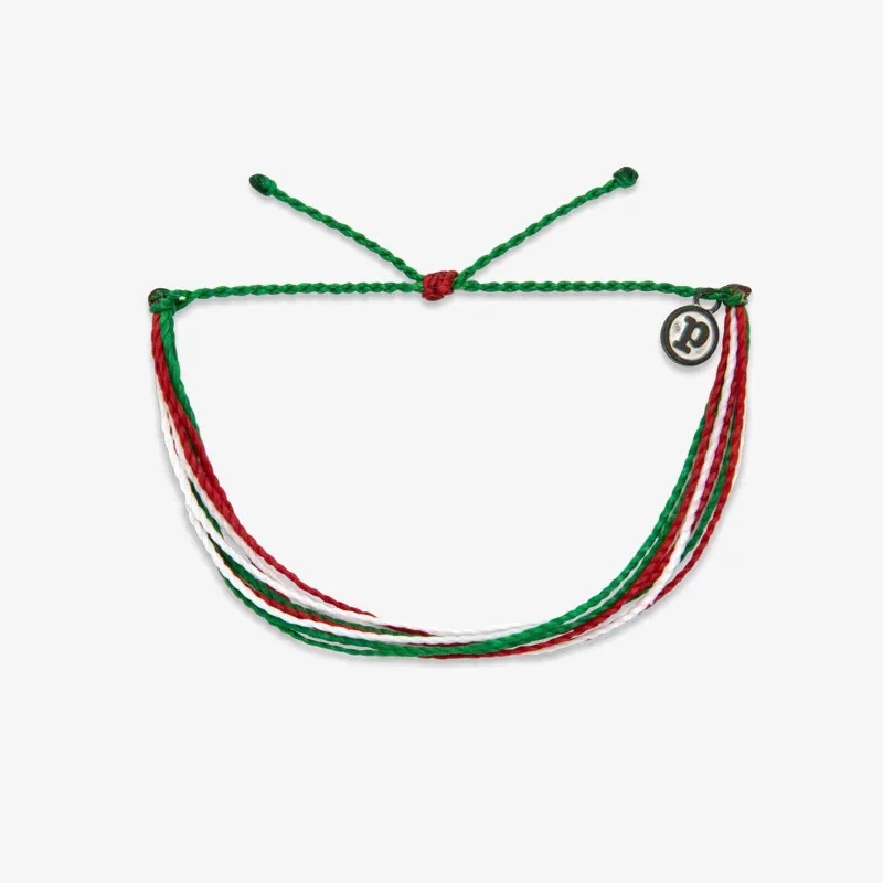 Red, Green & White Bracelet made by Pura Vida