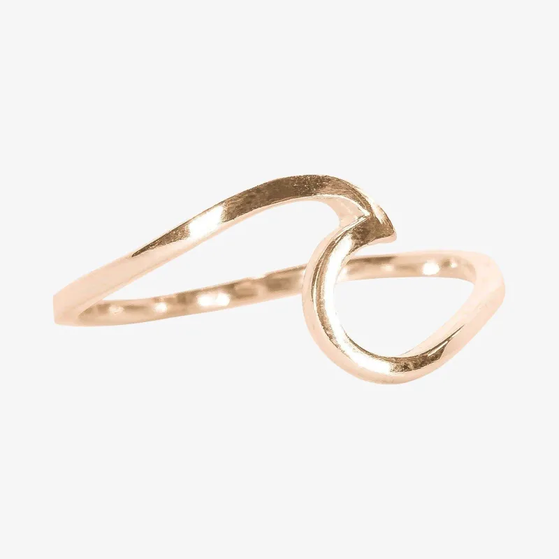 Rose Gold Wave Ring made by Pura Vida