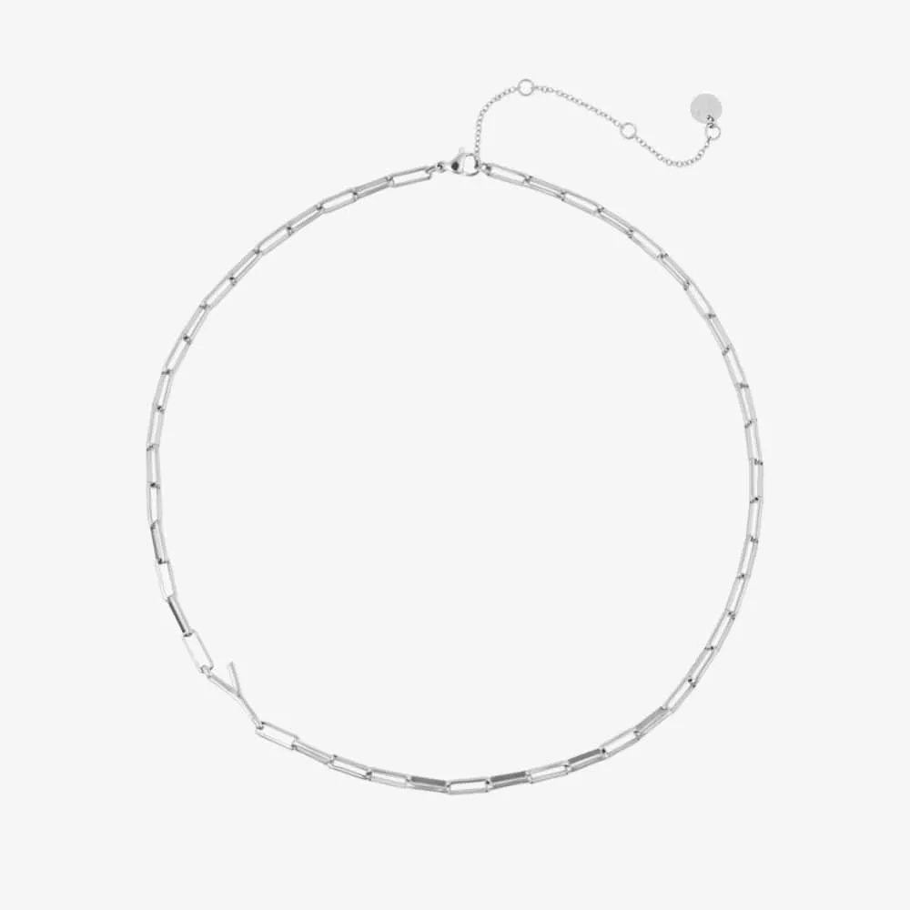 Silver Initial Paperclip Chain Choker sold by Pura Vida product image thumbnail 5
